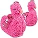 alles-meine.de GmbH Plüsch Hausschuhe _ Größe frei wählbar _ Flamingo mit Krone / Schwan - Größe Gr. 24 - 36 EU _ schön warm _ Kuschel - für Kinder & Erwachsene - ABS Sohle rutsc..