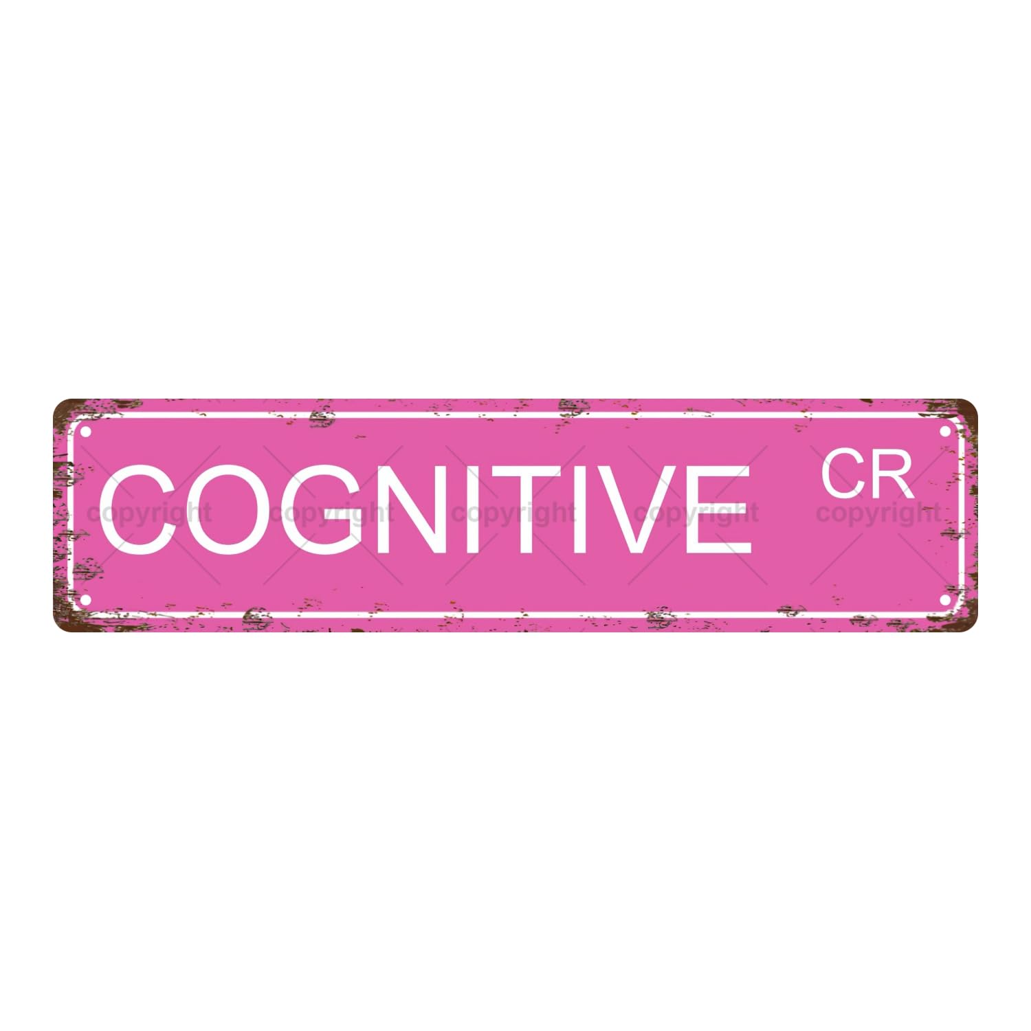 Cognitive CR Mental State Metal Tin Street Sign Bar Cafe Garage Cave Home Room Wall Bathroom Farmhouse Garden Porch Patio Decor,4x16 Inch