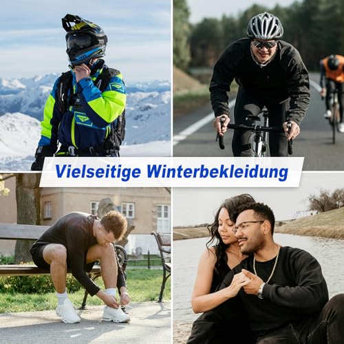 AKKQHH Thermoshirt Herren Thermo Oberteil Longsleeve Langarmshirt Thermounterwäsche Skiunterwäsche Warm Unterwäsche Männer Funktionsunterwäsche Winter(Schwarz,L)