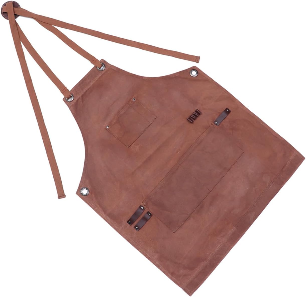 BESPORTBLE Woodworking Apron with Tool Pocket Heavy Duty Waxed Canvas Design Water Resistant Carpenter Apron Comfortable Cross Back Strap for Projects and Crafts