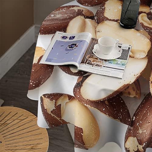 Nappe ronde imperméable lavable anti-tache pour table de salle à manger