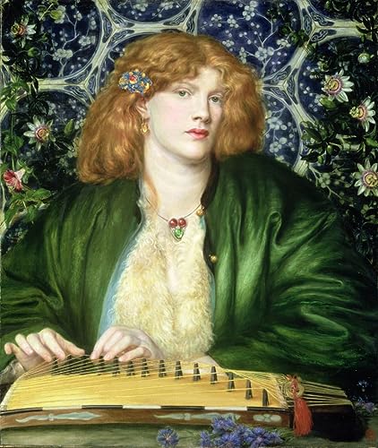 Impression sur toile The Bower de Rossetti reproduction haut de gamme 60x90cm