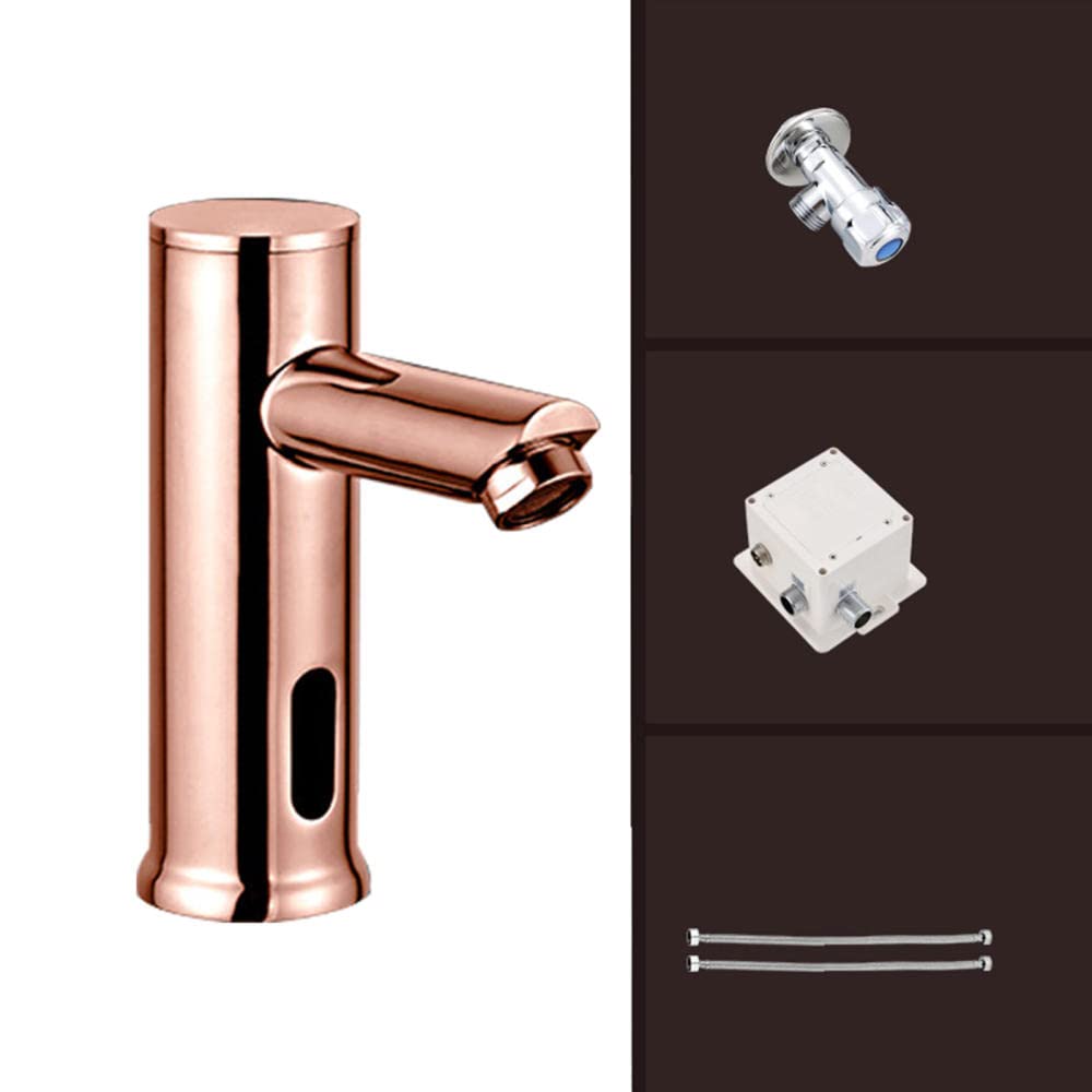 Grifo de Lavabo con Sensor Oro Rosa Griferia Lavabogrifo Sensor Automático Grifos para Lavaderos-Single Cold_Bajo