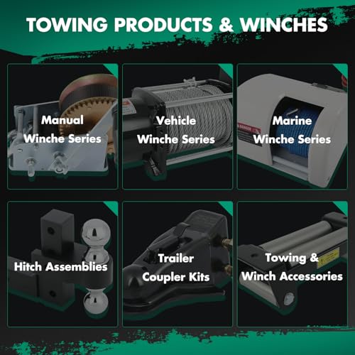 Winche eléctrico SCITOO 13000lbs 12V con cuerda sintética miniatura 7
