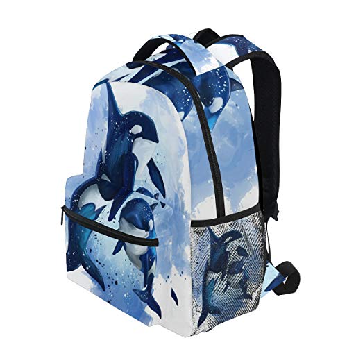 AUUXVA Kids Backpack Killer Whale School Shoulder Bag Ocean Watercolor Large Waterproof Durable Bookbag Laptop Daypack for Students Teens Girls Boys Elementary3