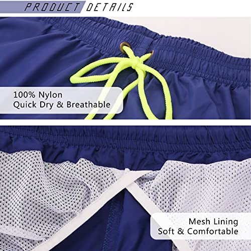 Image of YnimioAOX Men Swim Trunks Quick Dry Beach Shorts Mesh Lining