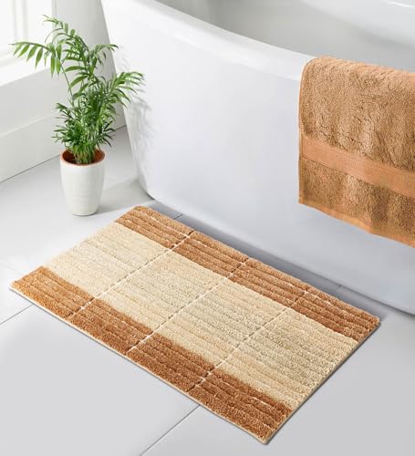 Image of Obsessions Soft & Plush Bath Mat | Quick Dry, Stain & Skid Resistant | Luxuriously Soft, Long Lasting Color | TPR Latex Backing, Size 40x60 cm, Gold
