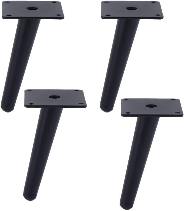 4 Stainless Steel Furniture Legs,Furniture Feet Oblique Conical Used in Sofa, Cabinet, Dressing Table, Wardrobe, Shoe Cabinet,Hardware Furniture Accessories(black10cm/3.9in)