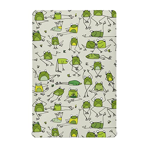 Image of Funny Frogs Crib Sheets Soft Breathable Fitted Baby Crib Sheets Mattress Cover for Girl Boys, 52 inch x 28 inch x 9 inch
