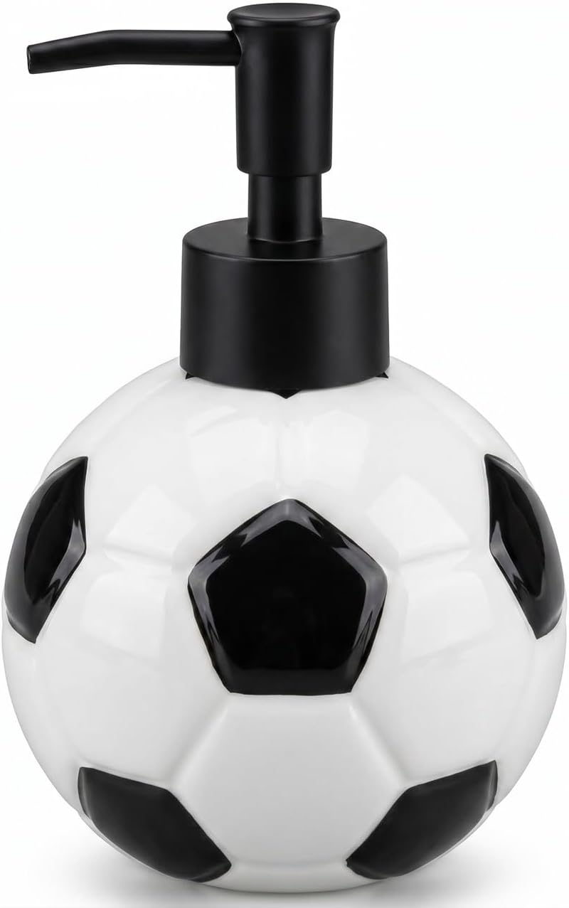 2 Pack Football Ceramic Soap Dispenser & Soap Dish image 2
