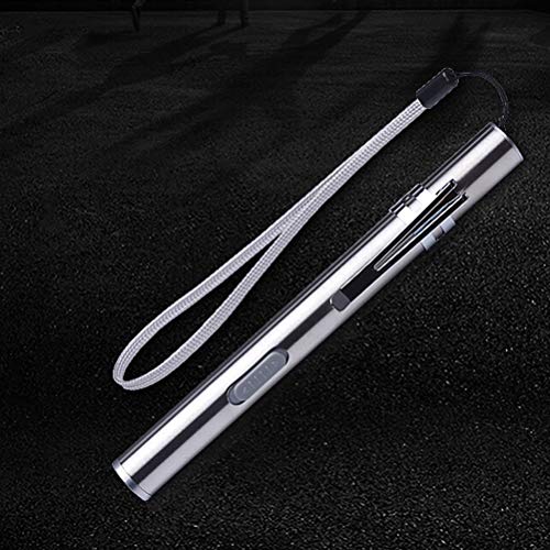 Uonlytech mini lanterna de LED USB recarregável bolso de aço inoxidável lanterna elétrica de alta lu