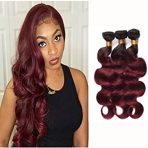 Burgundy Bundles Ombre Bundles Brazilian Virgin Human Hair Weft Extensions 99j Red Human Hair Bundles 3 Bundles Body Wave Hair Weaves 8a Body Wave Hair 26 28 30inches