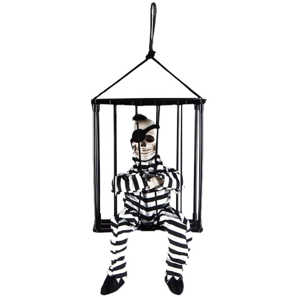 Prisonnier Parlant Halloween avec Détecteur de Mouvement Yeux Rouges