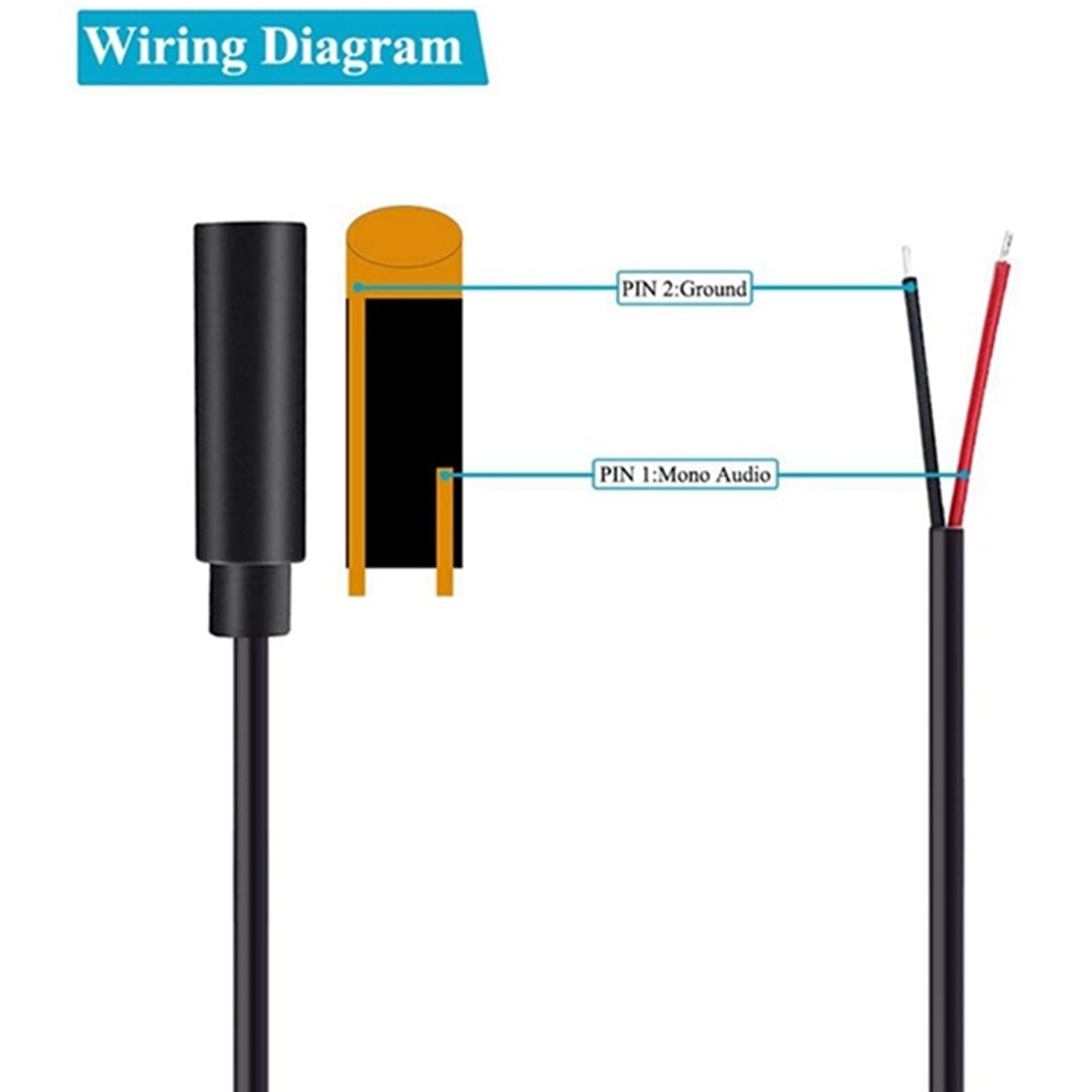 100 PièCes de Rechange Prise 3,5 mm vers Nu Extrémité Ouverte 2 PôLes Mono 1/8 Pouce 3,5 mm Connecteur Jack Câble Audio