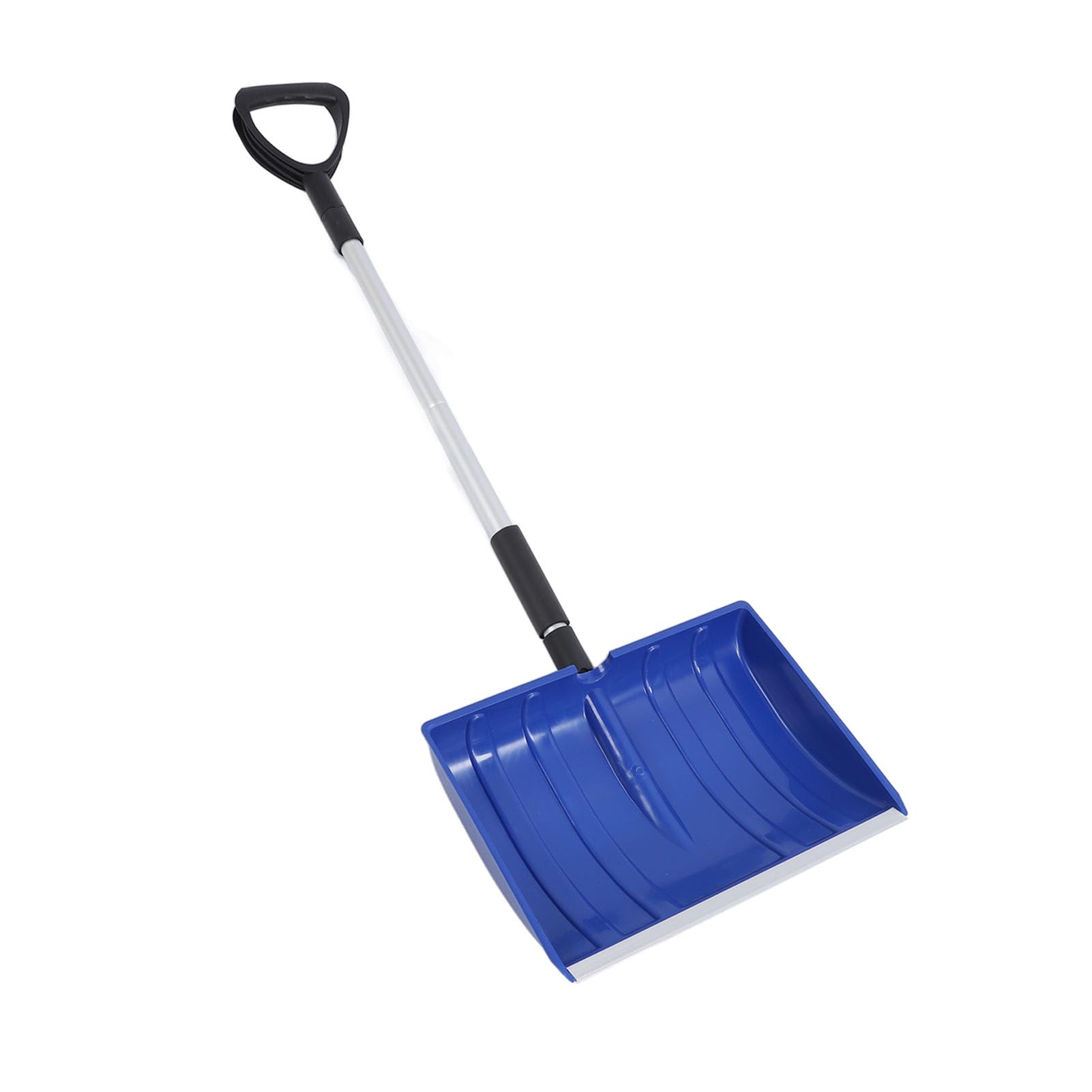Pala da neve staccabile, pala portatile leggera di grande capacità, pala da neve in alluminio con manico regolabile per emergenza auto, campeggio (Blu)