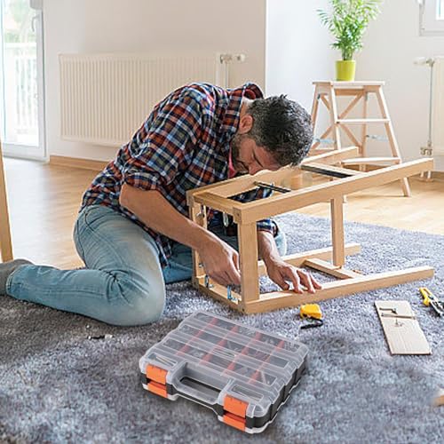Étui de rangement portable pour fixations boulons et écrous avec boîte à compartiments