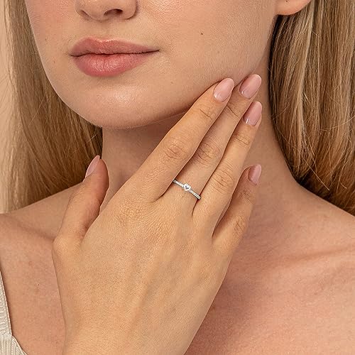 RLMOON 8PCS 14K Gold/Silver Plated Ring Set for Women Non Tarnish Dainty CZ Simulated Diamond Ring Eternity Wedding Band Non-Tarnish Gold Stackable Thumb Rings Size 4-123