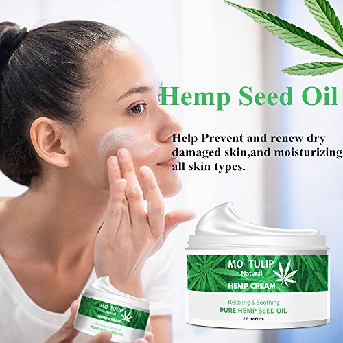 MO TULIP Hemp Oil Face Cream, Hyaluronic Acid Hydrating Relives Dry Skin, Anti-Aging, Anti Wrinkle, Relax & Soothing… - Image 5