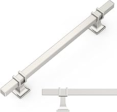 Amerdeco 10 Pack Brushed Satin Nickel Cabinet Pulls,6.3 Inch(160mm) Hole Center-Drawer Handles for Kitchen&Bathroom,AM034