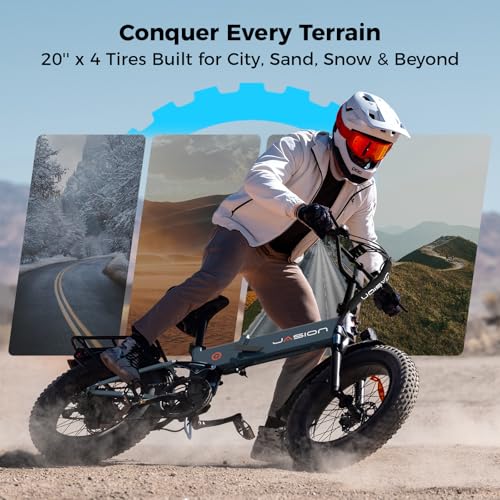 Image of Jasion X Hunter /PRO Electric Bike for Adults,1800W /1400W Peak 20''Fat Tire Foldable Ebike,Folding E Bike Up to 80 /70 Miles Range,720 /624WH Removable Battery,30 MPH E Bike,Certified by UL2849