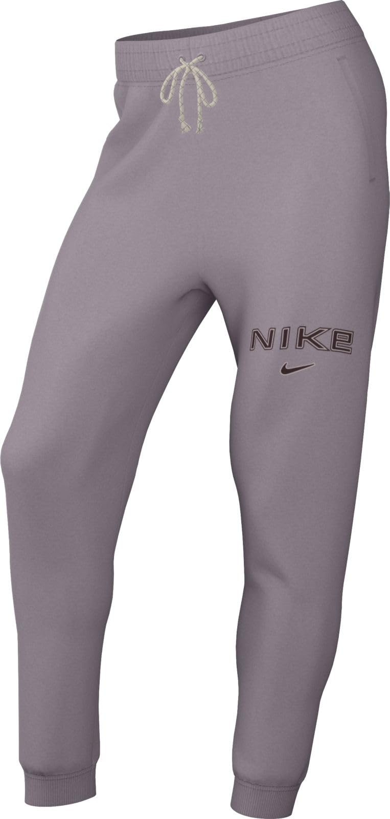 Nike Women's Sportswear Phoenix Fleece Tracksuit Bottoms with Logo and Mid-Rise Waistband