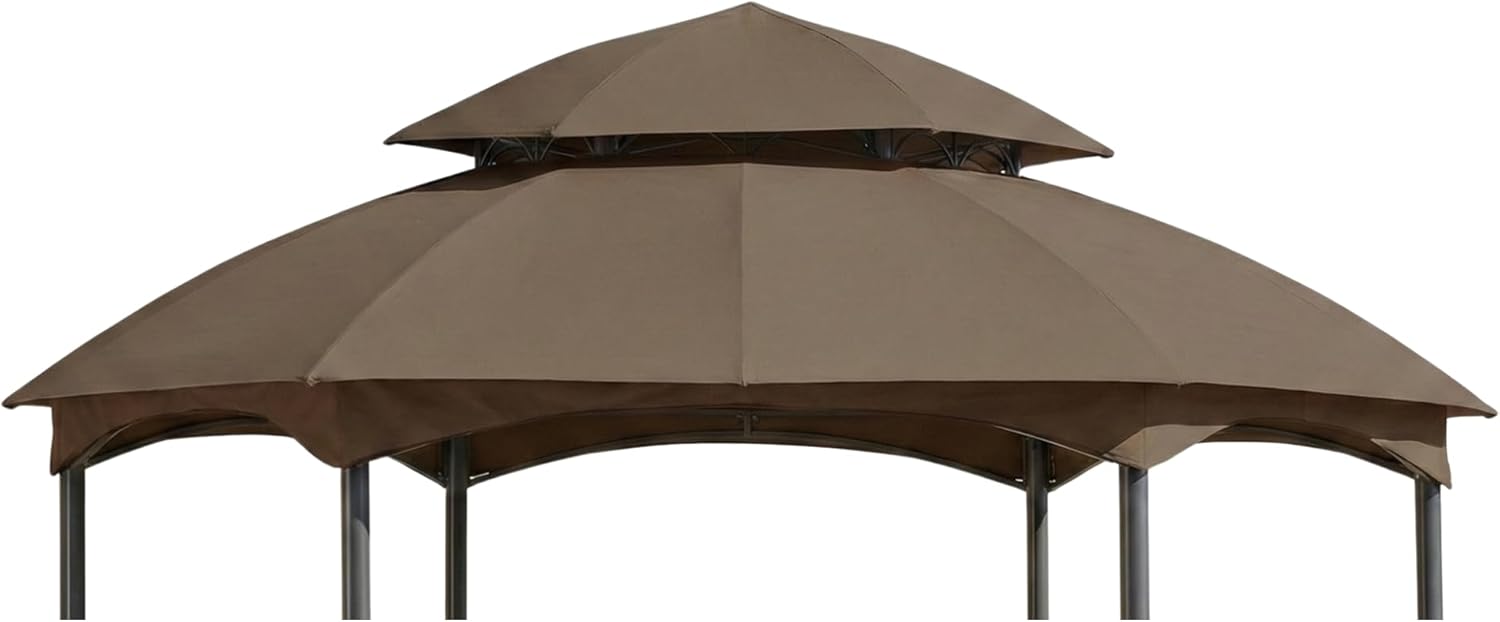 Garden Winds Reinforced RipLock 350 Replacement Canopy Top Cover Compatible with Heritage 12’ x 12’ Hexagon Gazebo Models L-GZ793PST-E, A101011800 - Beige