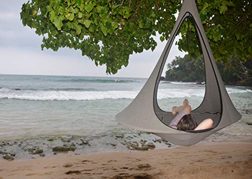 Image of Vivere Cacoon Hanging Songo Chair- Indoor /Outdoor Olefin Canvas- 440 lb Capacity