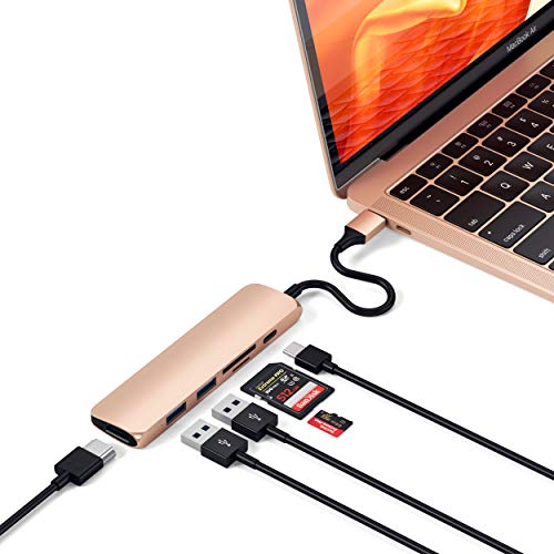 Satechi Slim Aluminum Type-C Multi-Port Adapter V2 with USB-C PD, 4K HDMI (30Hz)