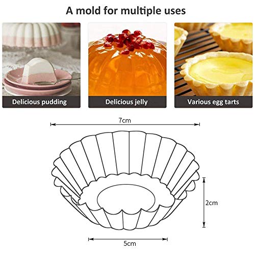 Stampi Crostata in Alluminio Riutilizzabili per Uova - 50 Pezzi per Cupcake, Muffin, Pane, Tortine - immagine 4