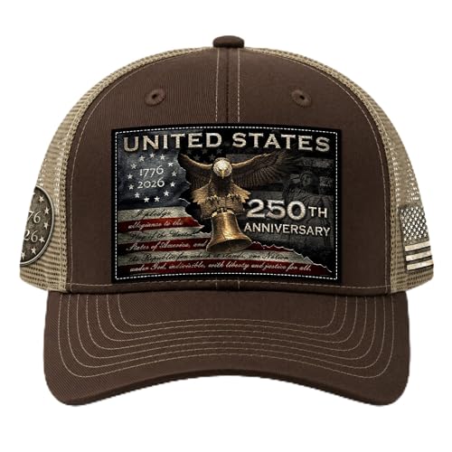RustField Co. 250 Anniversary USA Hat 4th of July Hats Happy 250th Birthday America Leather Patch Hat 1