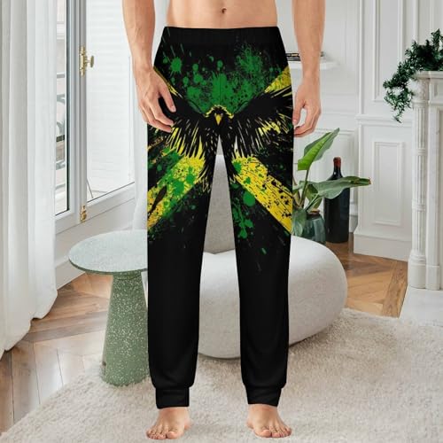 Jamaican Flag Eagle Pajama Pants Men Pj Bottoms Sleepwear Lounge Pant2
