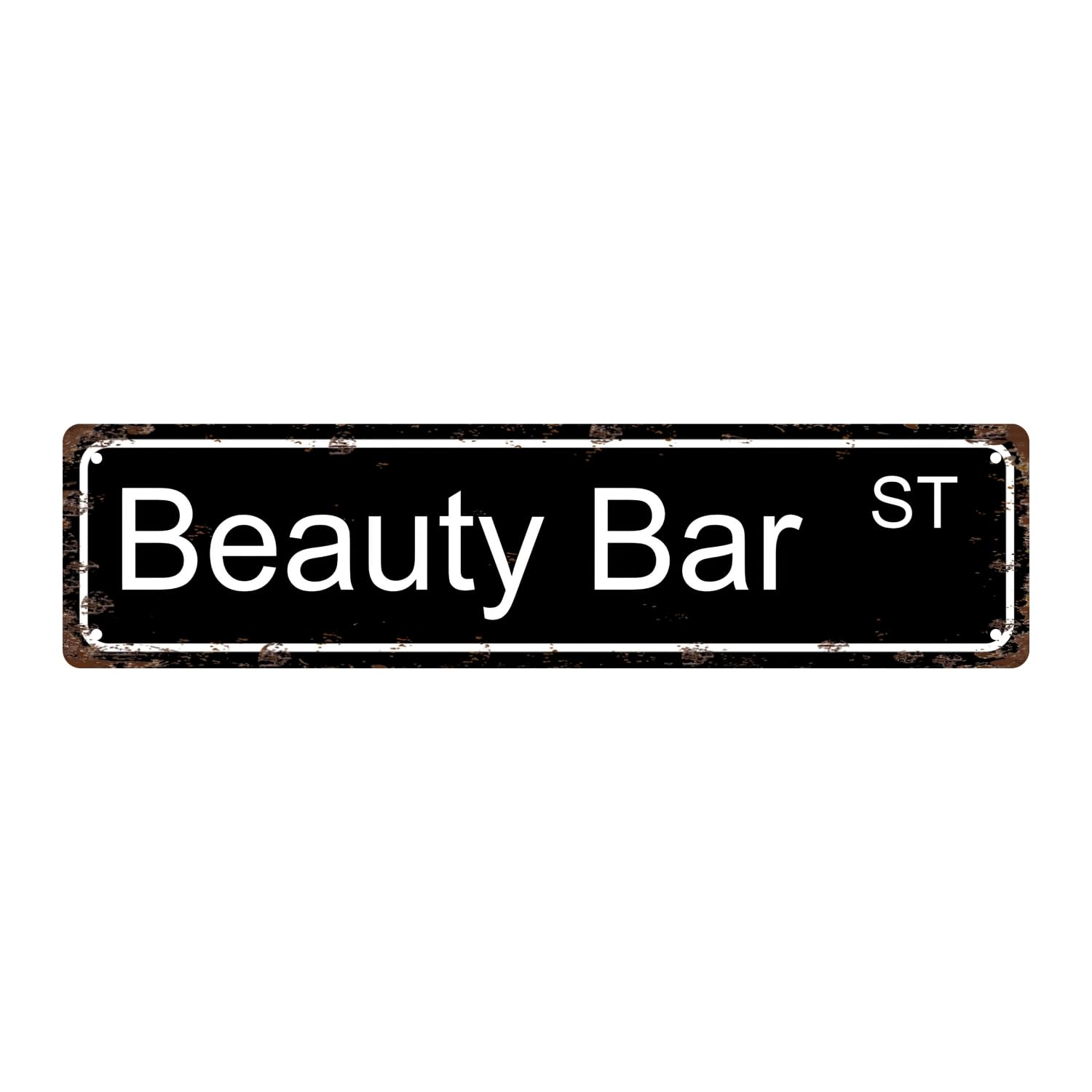 Beauty Bar ST Space Vintage Metal Tin Sign, Street Sign, Home Decor, Room Decor, Wall Decor, Bathroom Decor, Bar Decor, Cafe Decor, Garage Decor, 16 x 4 Inch