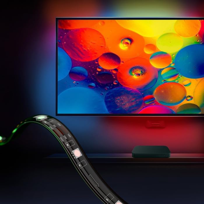 Leona RGB HDMI Sync Box TV Kit, 12.5ft Strip Light, 24W, 55-65 inch TV Compatible, Smart App Control, 4K HDR