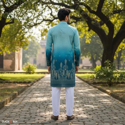 Image of Trustous Men's Traditional Kurta for Men | Ethnic Wear Kurta for Festive, Wedding & Casual Occasion | Stylish Regular Fit Kurta for Men