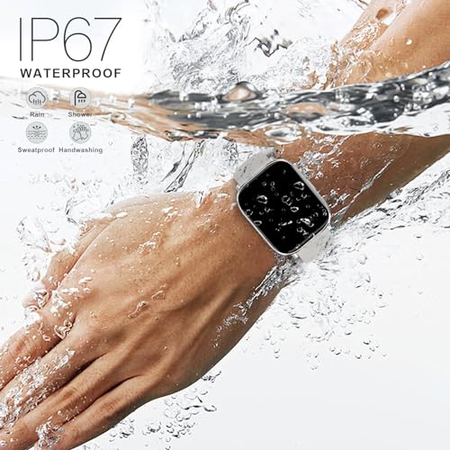 Smartwatch Damen Herren, 2,01 Zoll HD-Display Smart Watch mit Telefonfunktion, Schlafmonitor, IP67 Wasserdicht, 100+ Trainingsmodi - Fitnessuhr für iOS Android Phone, Silber – Bild 4