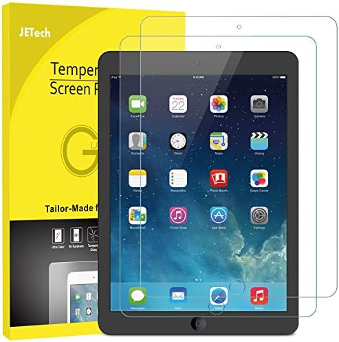 JETech Screen Protector for iPad (9.7-Inch, 2018/2017 Model, 6th/5th Generation), iPad Air 1, iPad Air 2, iPad Pro 9.7-Inch, Tempered Glass Film, 2-Pack