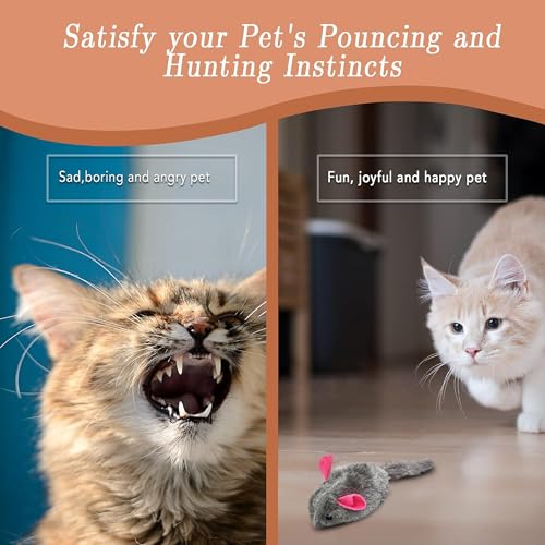 sungrow squeaky plush hamsters for cats tug squeaker chews for kittens39 interactive fun hide and seek activity soft stuffed fetch for ferrets dark brown 6 pcs per pack