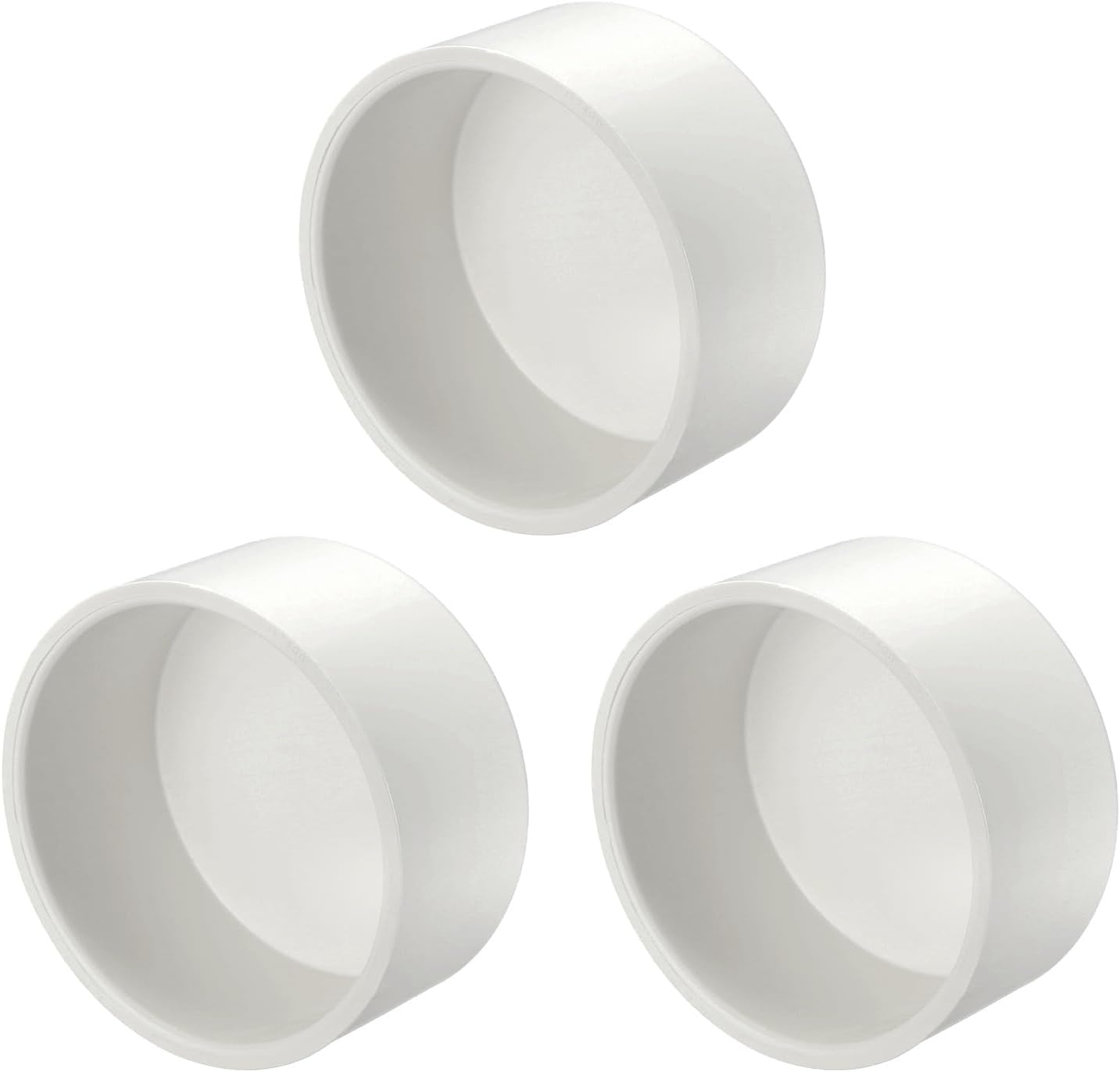 DTGN 3 Pcs 8" PVC External End Cap Fitting, SCH40 Furniture Grade PVC Pipe Plug Adapter, Pipe Cover Fittings for DIY Project, Irrigation System, Plumbing Framework, Garden Structures