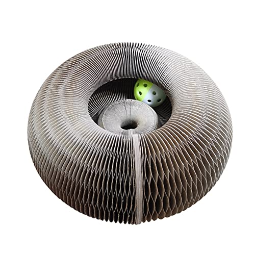 Rascadores para gatos Magic Organ | Tabla rascadora para gatos con pegamento – Juguete interactivo de entrenamiento con una bola de campana de juguete Sakamura