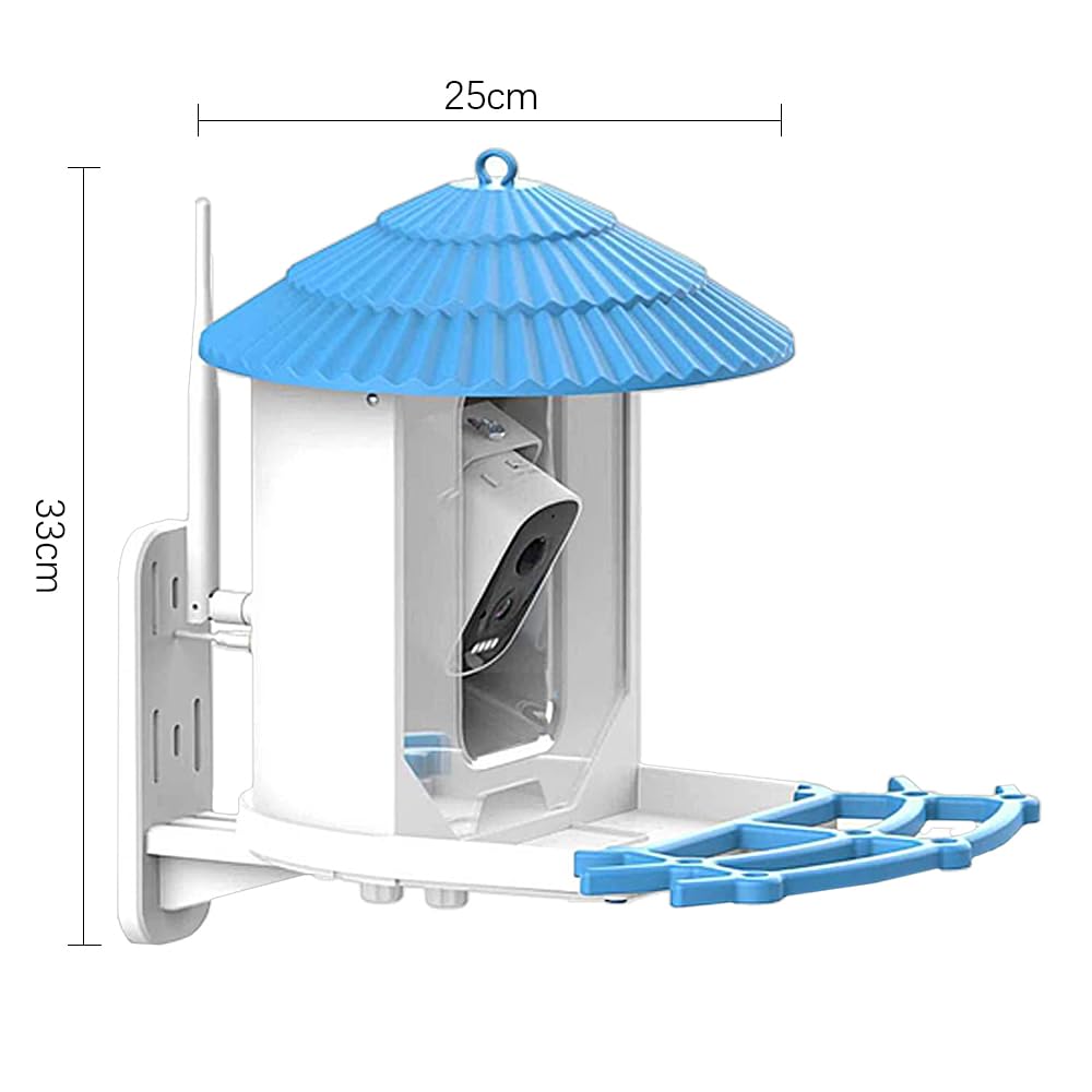 POFET Comedero para pájaros con energía Solar, graba Videos automáticamente Notifica Cuando los pájaros visitan, Cámara para pájaros con alimentador Inteligente, Regalos para Amantes de Las Aves