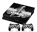 Design Aufkleber Skin Schutzfolie kompatibel mit Playstation 4 PS4 + 2 Controller Skins Rock Star
