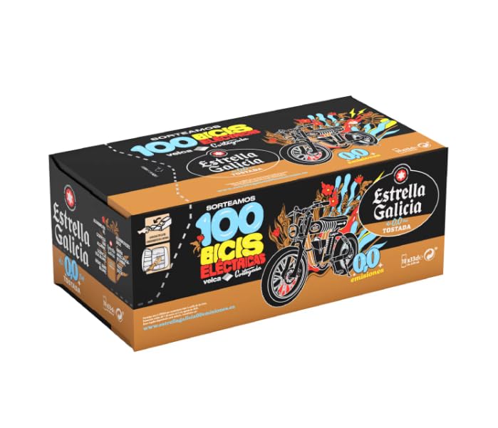 ESTRELLA GALICIA Bière Noire Sans Alcool 0,0% 10 Bouteilles de 33 cl BIS005