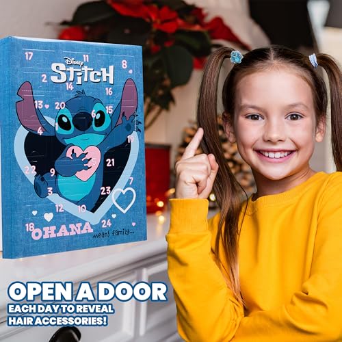 Disney Stitch Advent Calendar 2025 for Girls Hair Accessories Frozen Christmas Countdown Calendar Hair Clips Bands Scrunchies Gifts for Girls (Blue) - Image 4