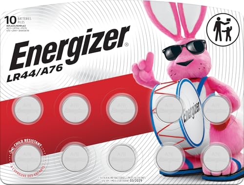 Energizer LR44/A76 Batteries 10-Pack 1.5V Alkaline Button