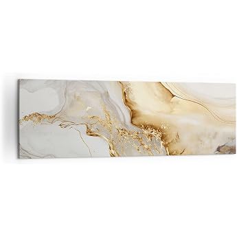Panoramic Pictures on Canvas 160 x 50 cm Canvas Picture Marble Gloss Elegant Large XXL Wall Decoration Picture Bedroom Kitchen Wall Pictures Decoration Living Room Wall Decor Canvas Wall Art Art AB160x50-5730