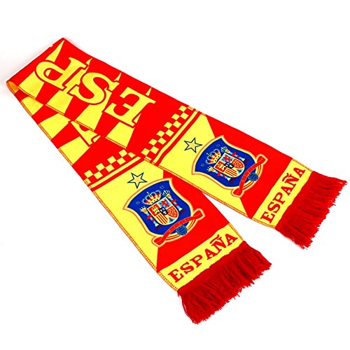 2-pack Of Soccer National Team Scarves,Soccer Fans Souvenir Double Side Logo Print Scarf,World Top 40 National Team Scarf(Spain)