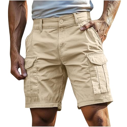 Pantalones Cortos Hombre Cargo Casual Verano Pantalón Corto Trabajo Cómodo Pantalon Corto Deporte con Bolsillos Moda Bermudas Ligero Shorts Deportivo Suave Ropa Deportiva Transpirables Correr Playa