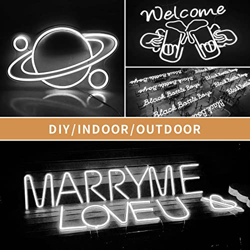 Owofydr Led Neon Light Strip White 16.4Ft/5M 12V Dc Waterproof Flexible Neon Led Strip Lights For Indoors Outdoors Decorn [ No Power Adapter] #TOP6