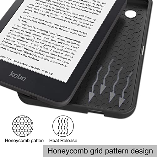 Kepuch Custer Funda para Kobo Clara 2E 2022 6",Slim Smart Cover Fundas Carcasa Case Protectora de PU-Cuero - Negro