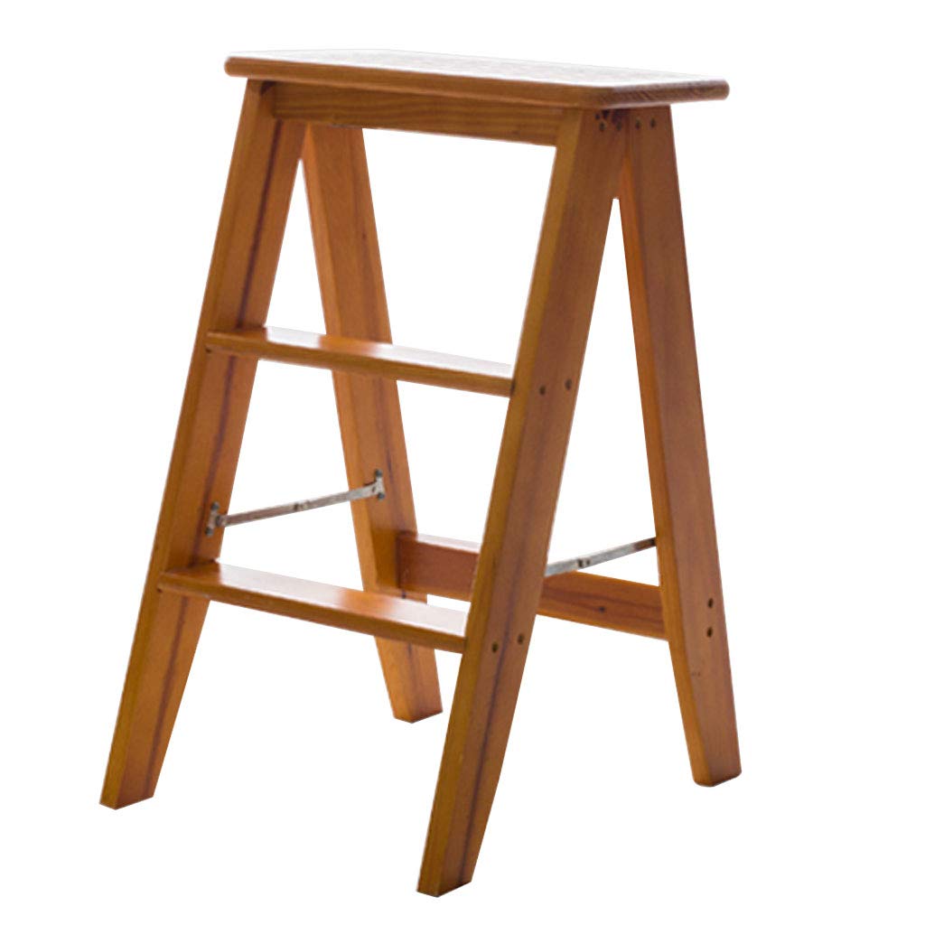 Escabeau portable 3 marches en bois pliable pour travaux domestiques 150kg